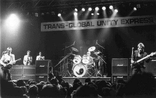 The Jam performing live in Newcastle upon Tyne during their Trans-global Unity tour, April 1982[1]